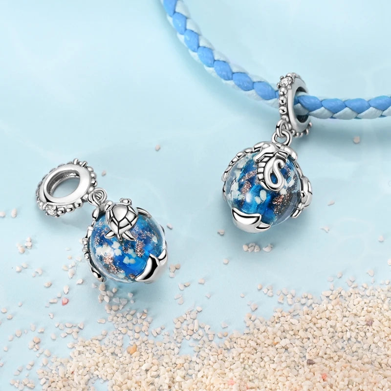 925 Sterling Silver Summer Ocean Collection Charms | Dangle Beads for Women Lover DIY Fine Jewelry Gift