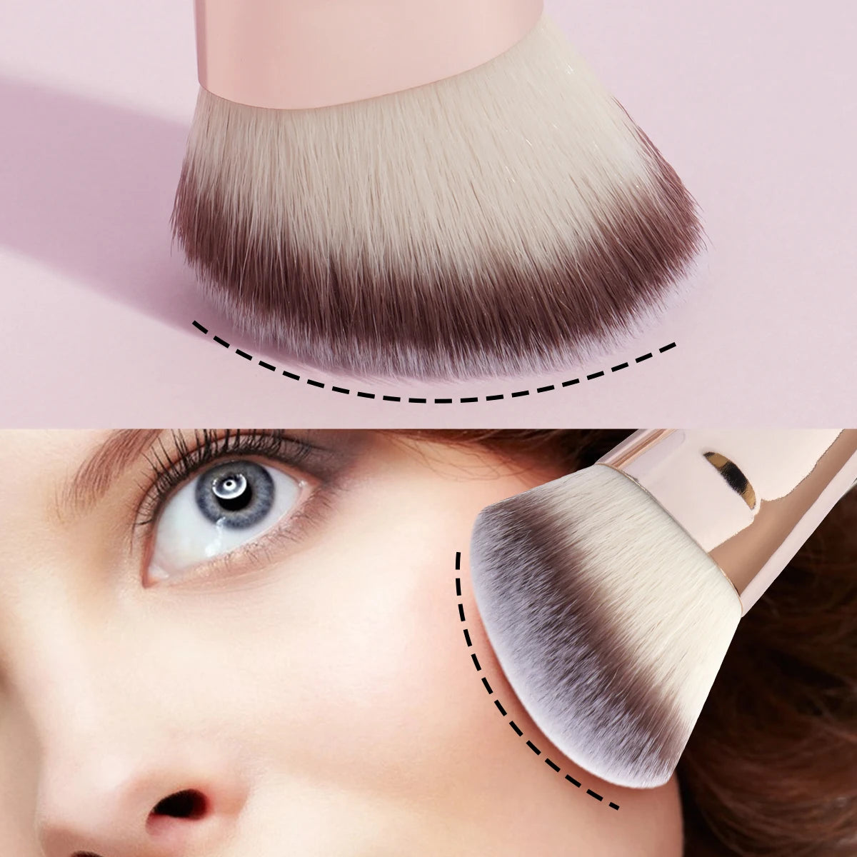 MAANGE 4pcs Basic Makeup Brushes Set with Box – Dual-Ended Foundation, Powder, Blush & Eyeshadow Brushes for Beginners & Travel