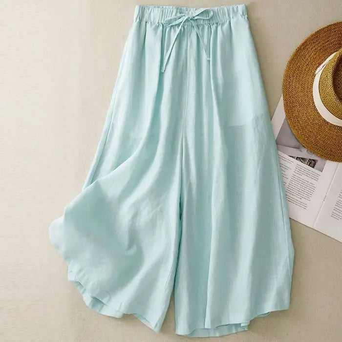 Casual Cotton Linen Pants for Women | Vintage Wide Leg Joggers | Summer Fashion Capri Sweatpants