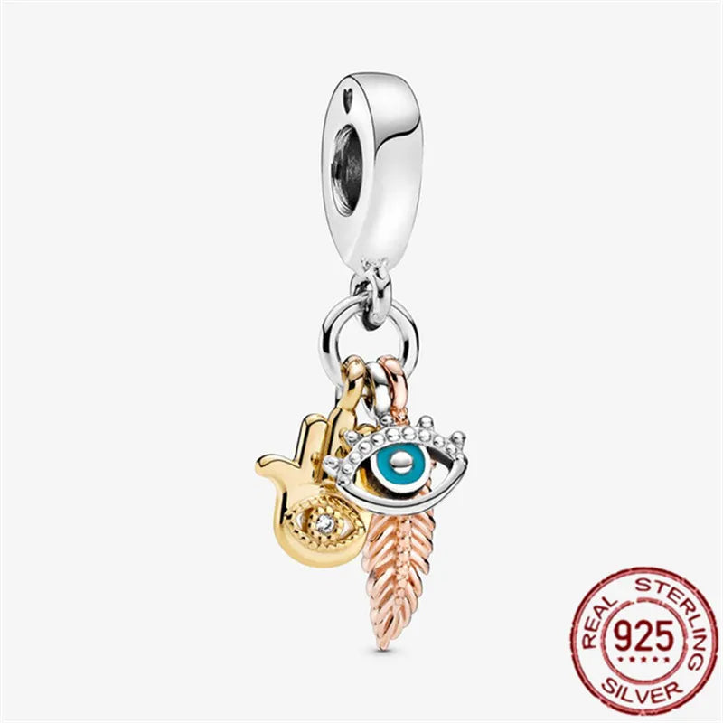 925 Sterling Silver Angel Wings & Swan of Love Heart Charms – Fit Pandora Bracelet DIY Women’s Jewelry Gift