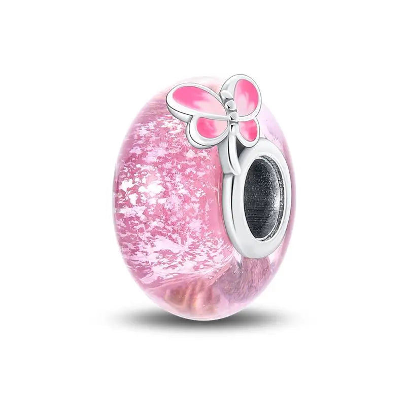 925 Sterling Silver Round Colored Zircon Spacer Beads – Fits Pandora Original Bracelets DIY Exquisite Party Jewelry