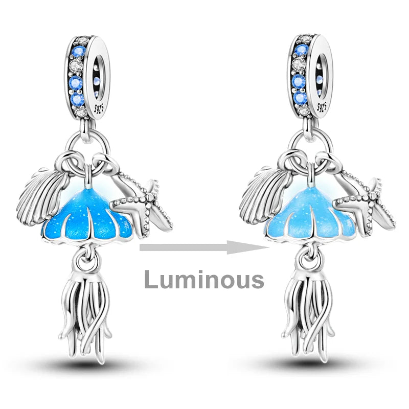 925 Sterling Silver Summer Ocean Collection Charms | Dangle Beads for Women Lover DIY Fine Jewelry Gift