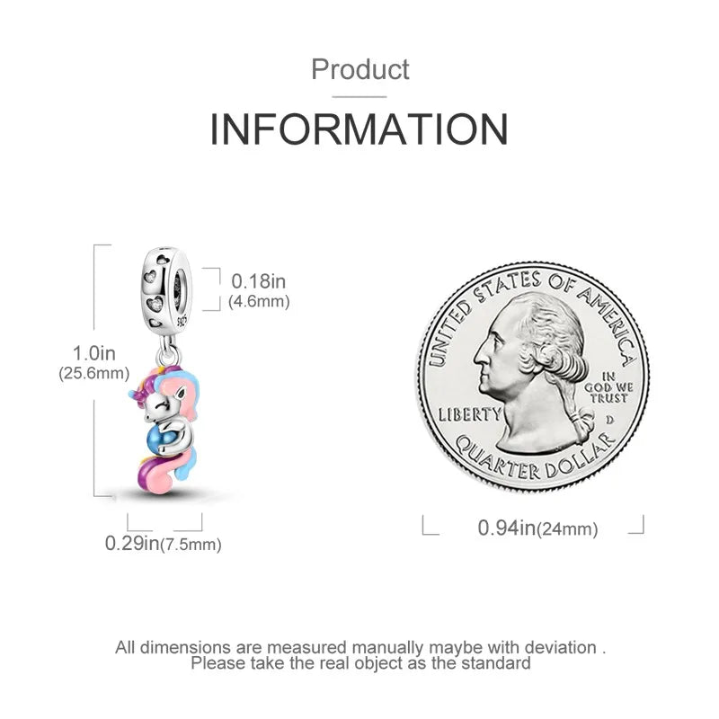 925 Sterling Silver Colorful Luminous Charms | Shell Turtle Star Beads