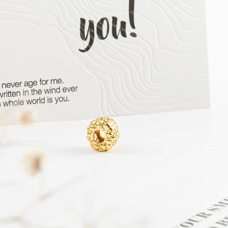 Sparkling Gold Plated Heart & Flower Clip Dangle Charm Beads | Fits Original Snake Bracelet & Necklace | DIY Jewelry Gift for Women