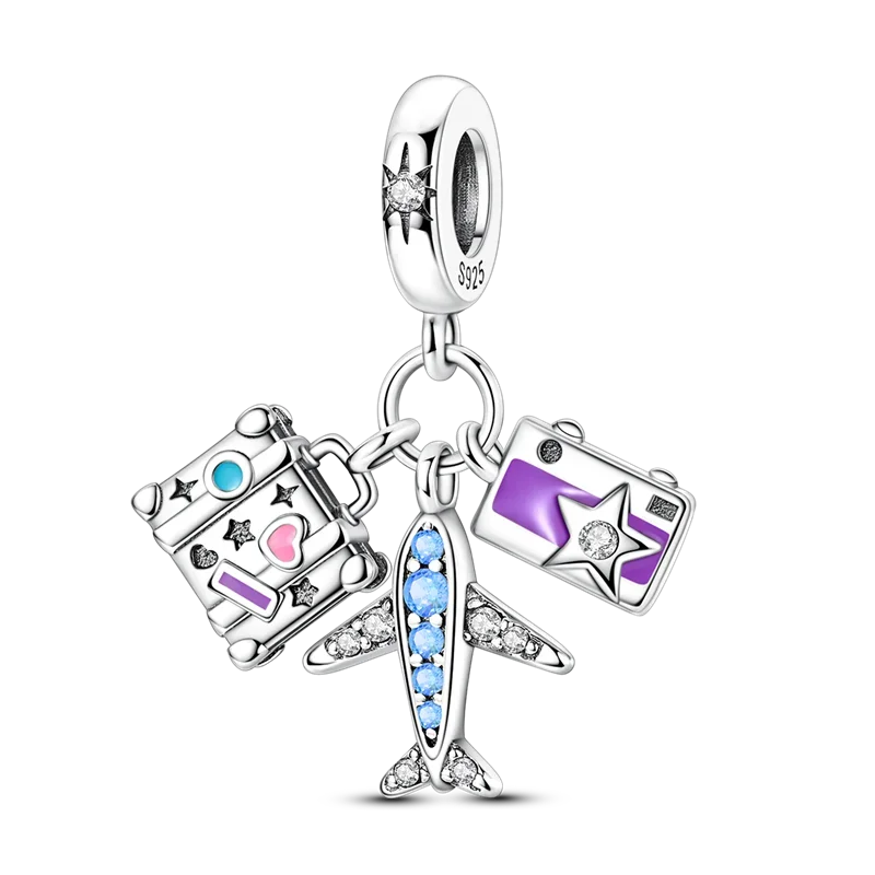 925 Sterling Silver Golden Autumn Charms | Maple Leaf & Pumpkin Beads Fit Original Bracelet DIY Jewelry Gift