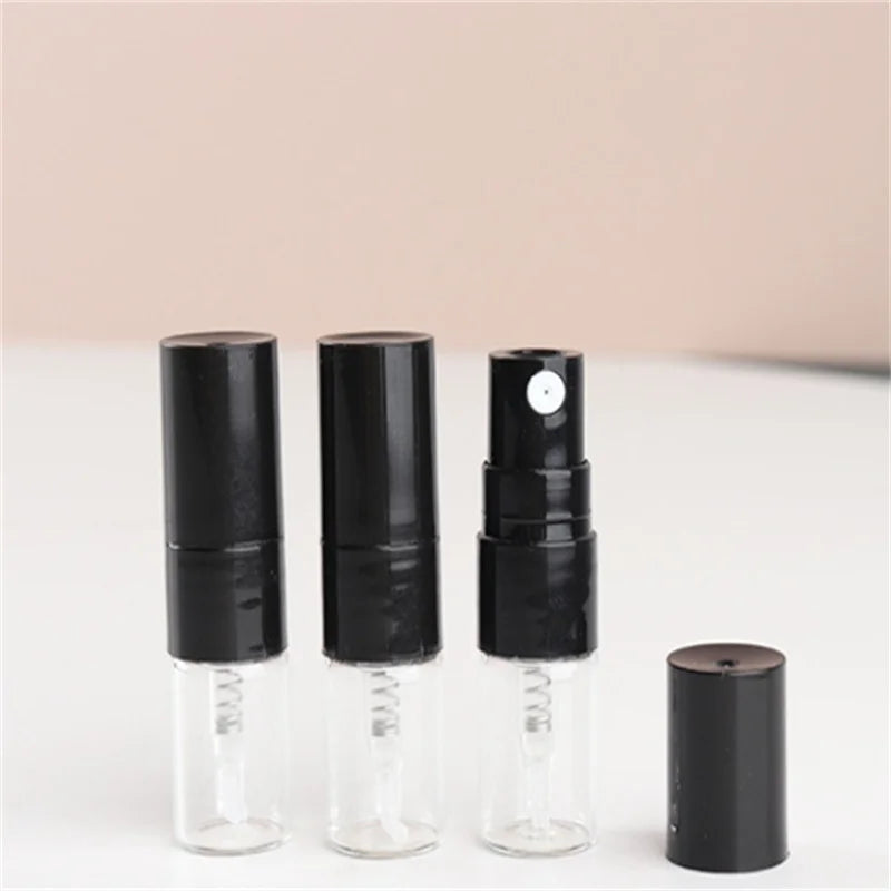 20/50/100/200pcs 1ML Portable Glass Spray Bottles – Refillable Direct Pumping Sample Dispenser | Fine Mist Mini Perfume Bottles