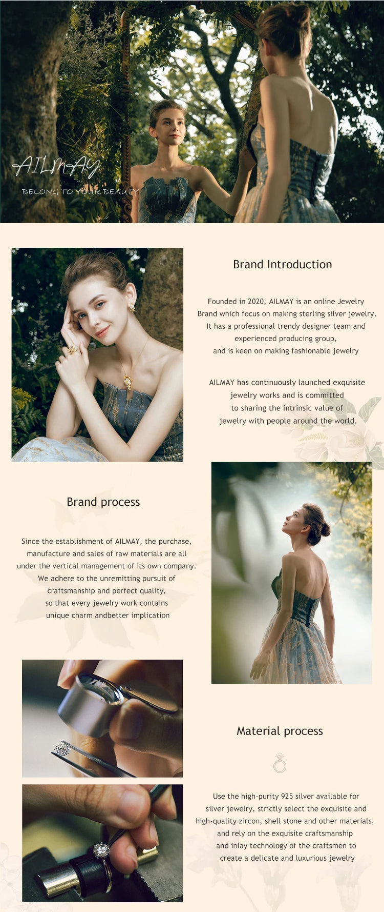 Ailmay 925 Sterling Silver Open Ring 💍 Sparkling CZ Adjustable Index Finger Ring for Women | Elegant Wedding & Engagement Jewelry