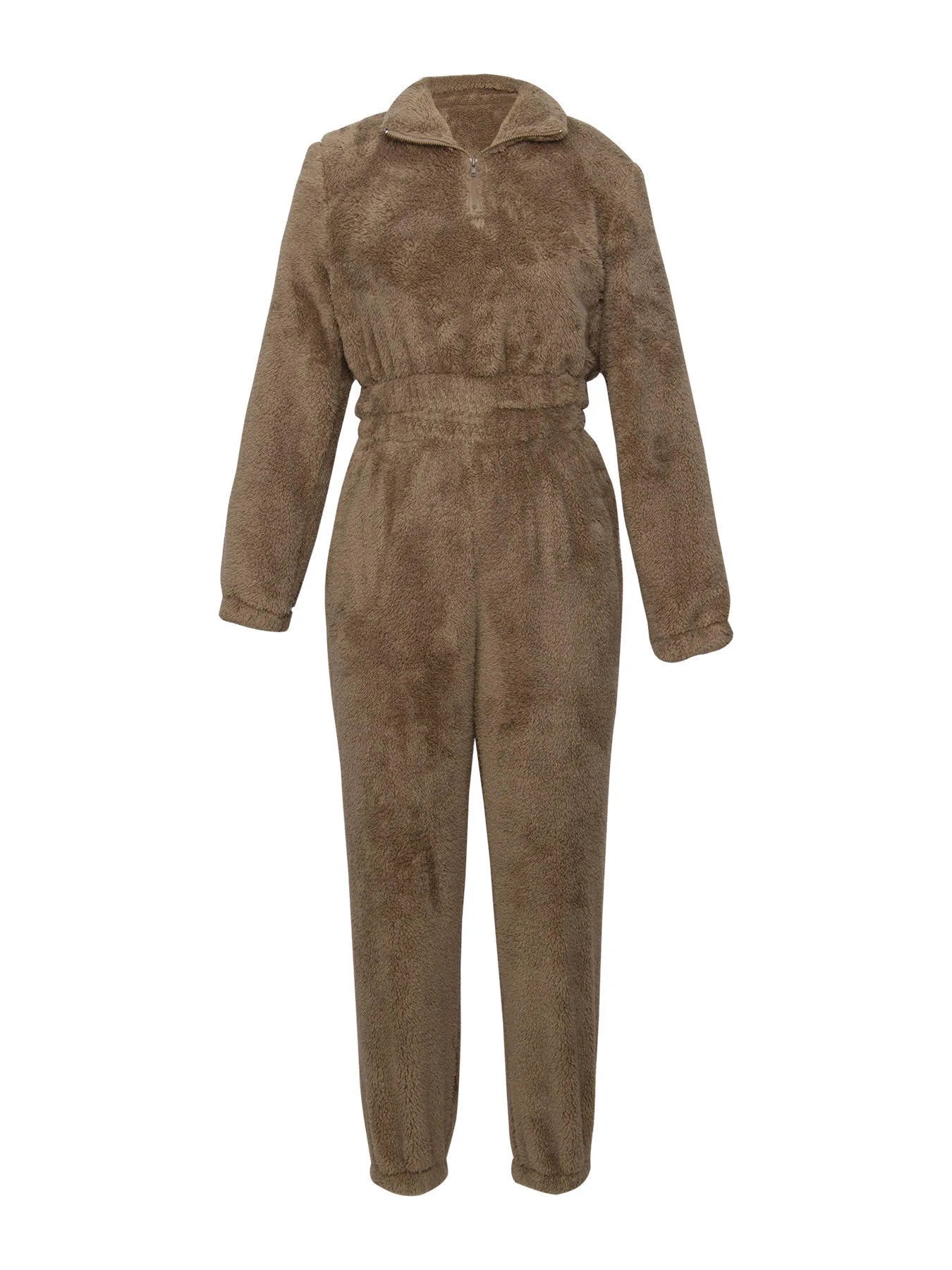 Winter Plush Two-Piece Set for Women – Warm Zipper Lapel Pullover & Elastic Waist Trousers Casual Home Suit ❄️✨