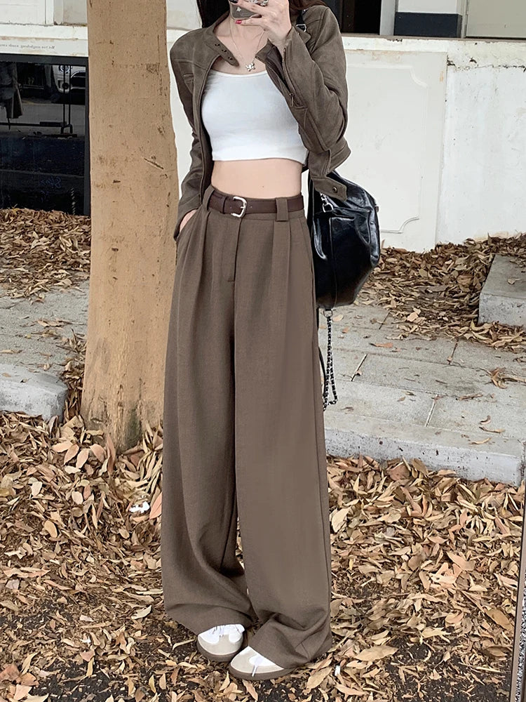 High Waist Loose Pants Women – Summer 2025 Retro Casual Drapey Versatile Trousers