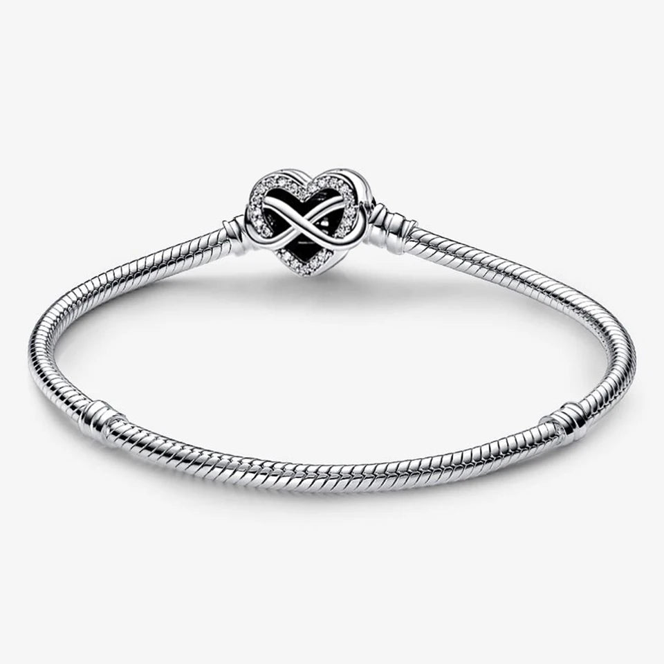 925 Sterling Silver Disney Minnie & Mickey Heart Charm Bracelet | Gold Bead ME Matte Braided Chain – Fashion DIY Jewelry