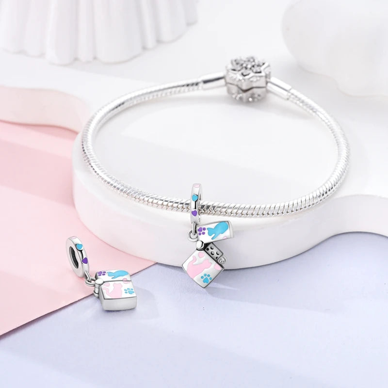 925 Sterling Silver Funny Playable Charms Beads | Smart Watch Tarot Bike Travel Dangle Fit Pandora Bracelet DIY Jewelry