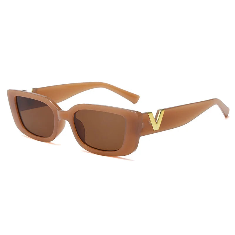 Retro Rectangle Sunglasses for Women – Brand Designer Vintage Small Frame Luxury Sun Glasses | Classic Black Square