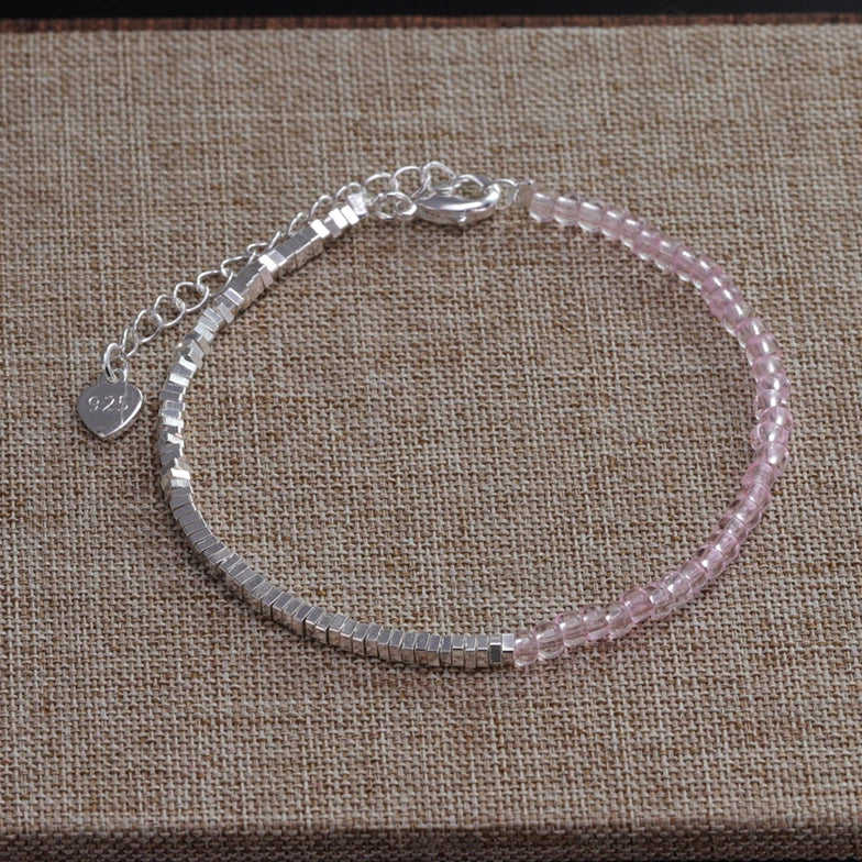 925 Sterling Silver Crushed Silver Bracelet – Irregular Jewelry for Women & Girls