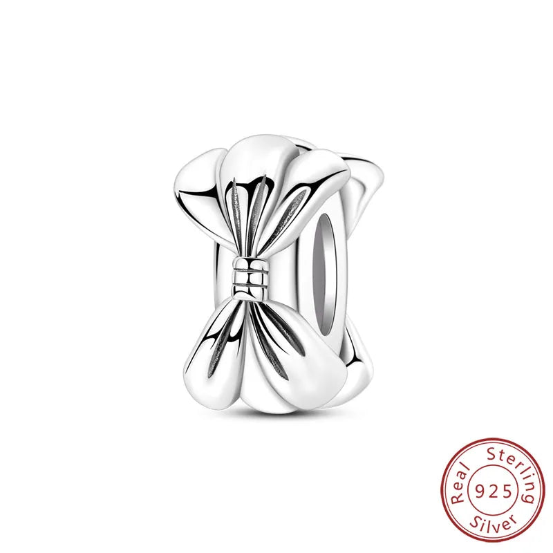 925 Sterling Silver Ballet Shoes & Perfume Bottle Charms | Bow Beads Fit Original Bracelet Pendant DIY Fine Jewelry for Women