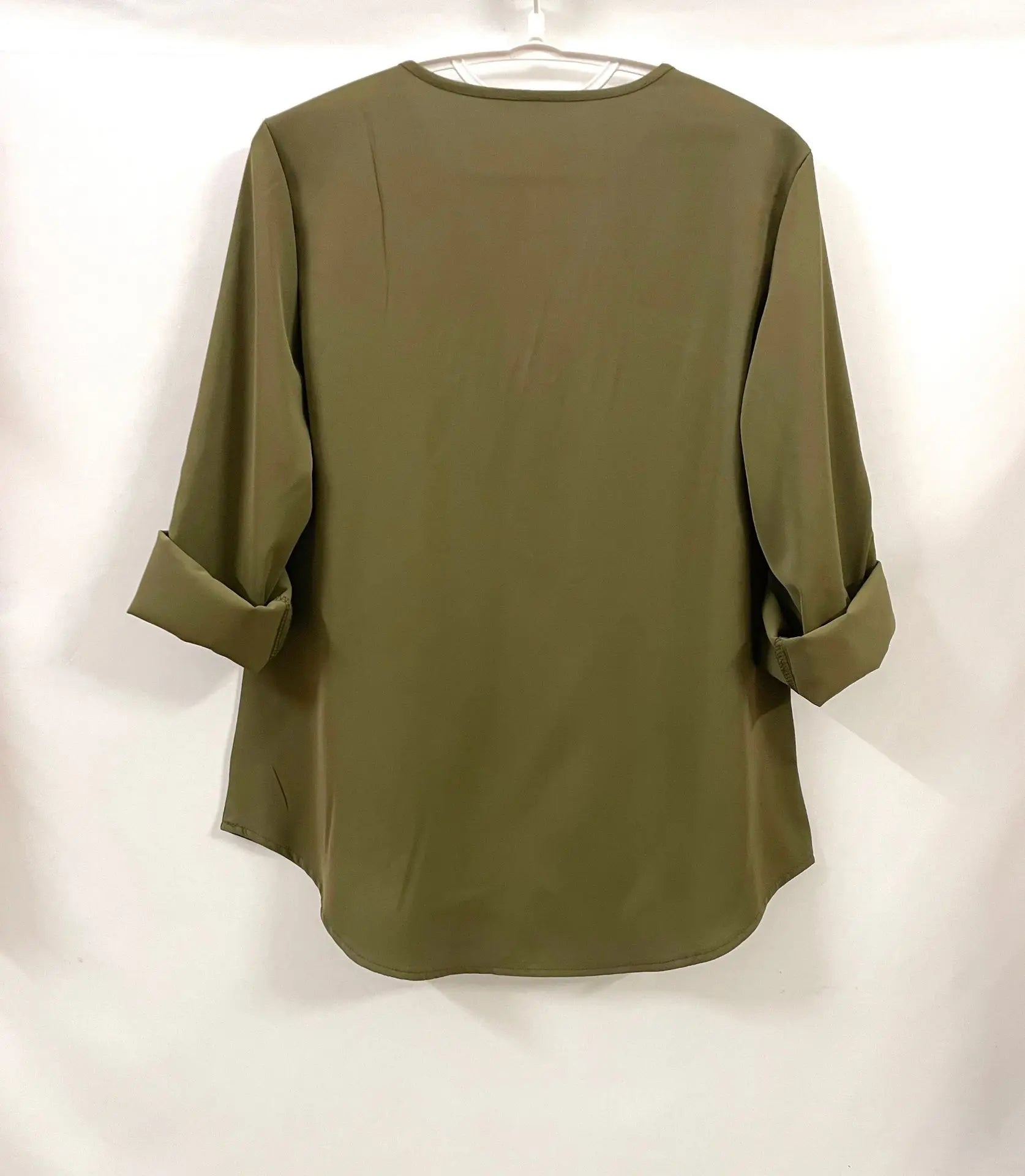 Summer Women’s Chiffon Blouse | Deep V-Neck Zipper Tops | Casual Loose Long Sleeve Plus Size Shirt