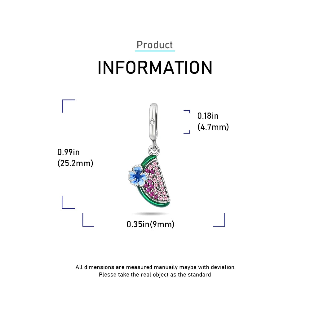 2025 New 925 Sterling Silver Coffee, Cake, Fruit & Burger Charms | Fit Pandora Bracelet & Necklace DIY Jewelry