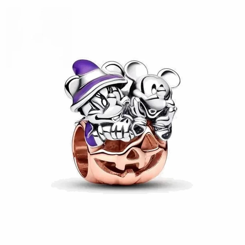 925 Silver DIY Beads & Charms | Mickey, Minnie, Princess, Pumpkin, Stitch, Spiderman Marvel for Bracelets