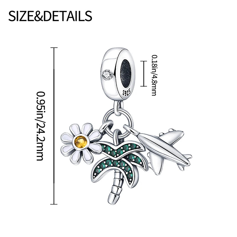 925 Sterling Silver Golden London Big Ben Charm Pendant | Travel Series Bead for Women DIY Bracelet Jewelry Gift