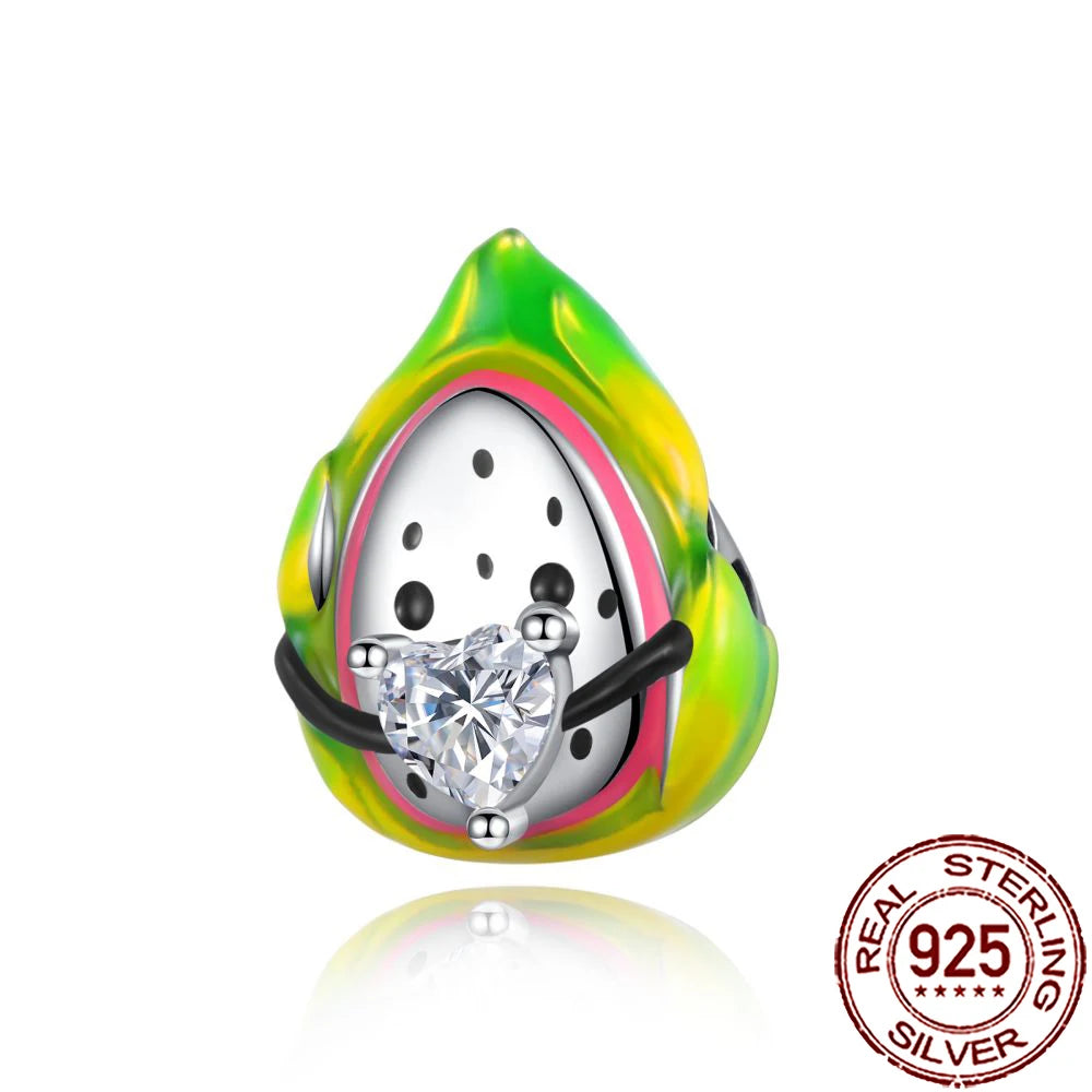 2025 New 925 Sterling Silver Coffee, Cake, Fruit & Burger Charms | Fit Pandora Bracelet & Necklace DIY Jewelry