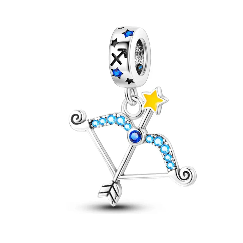 New 925 Sterling Silver Zodiac Charm | Twelve Constellations Series Libra Scorpio Gemini Fit Original Bracelet Women Jewelry