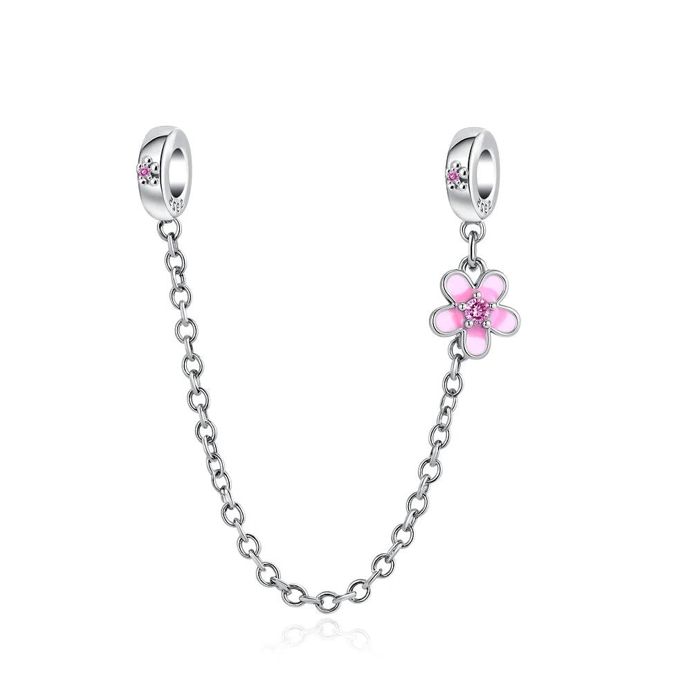 925 Sterling Silver Butterfly, Moon & Life Tree Safety Chain | Fits Original Bracelet DIY Jewelry Accessory