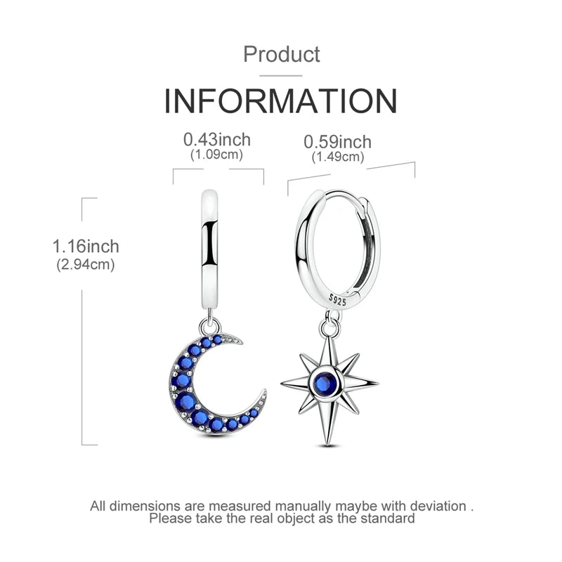 2025 925 Sterling Silver Hoop Earrings for Women | Drop Stud Fine Jewelry Engagement & Anniversary Gift