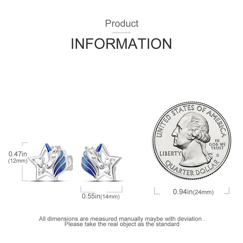 925 Sterling Silver Star Moon Unicorn Earrings | Pave CZ Women’s Fashion & Anniversary Jewelry