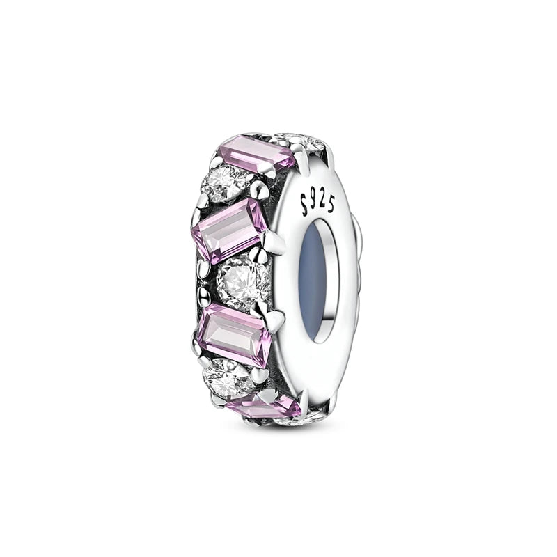 Original 925 Sterling Silver Clip Charm Bead | Round Heart Love Family Charms Fit Bracelet Women DIY Jewelry Gift