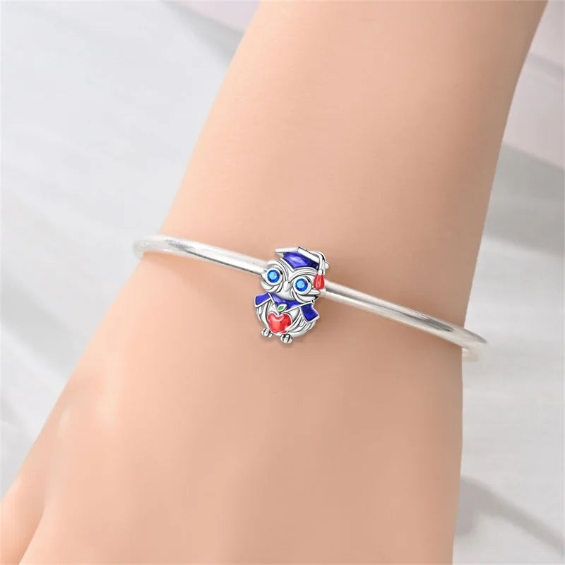 100% 925 Sterling Silver Heart Family Charms with Pumpkin & Pave Zircon Pendant – Fits Original Bracelet DIY Jewelry Gifts