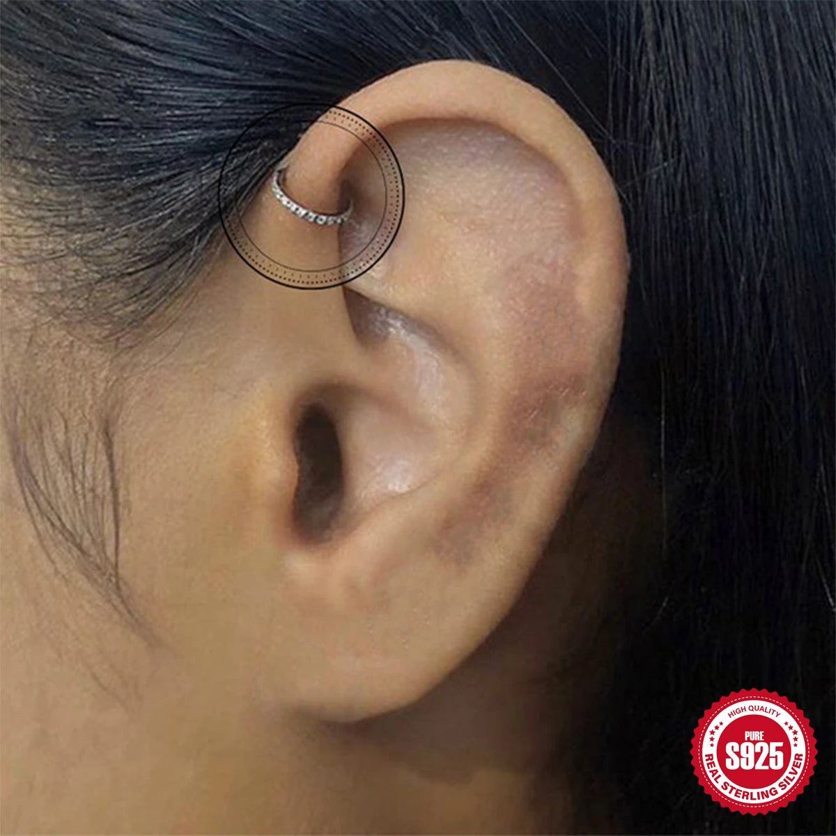 Aide 925 Sterling Silver Geometric Multi Piercing Stud Earrings for Women – K Gold Tassel Elegant Jewelry Gift