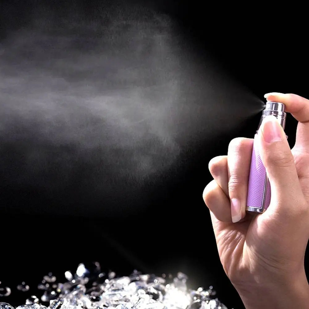 5ML PU Lychee Perfume Bottle – Refillable Bottom-Fill Atomizer | Travel Ultrafine Mist Fragrance Container