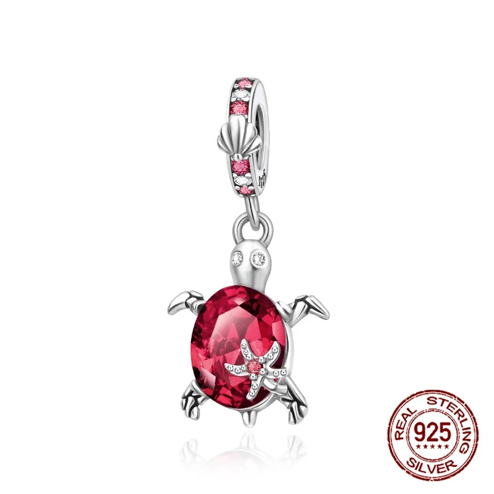 925 Sterling Silver Red Series Charms | Heart, Car & Strawberry Dangle Beads for Original Bracelet DIY Jewelry