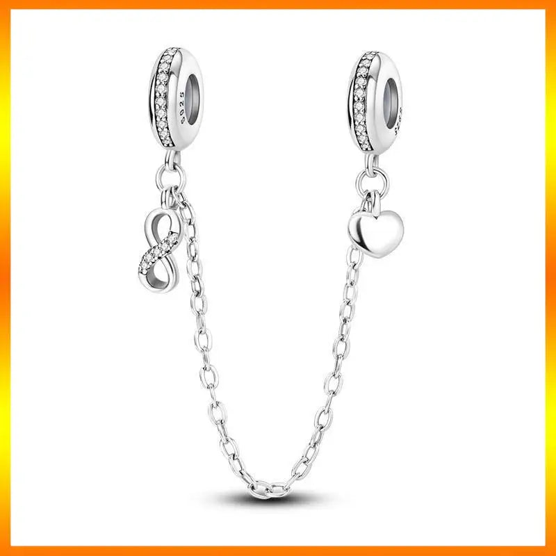 Star Moon & Evil Eye Chain Charm 🌙💙 925 Silver Bracelet Bead Women