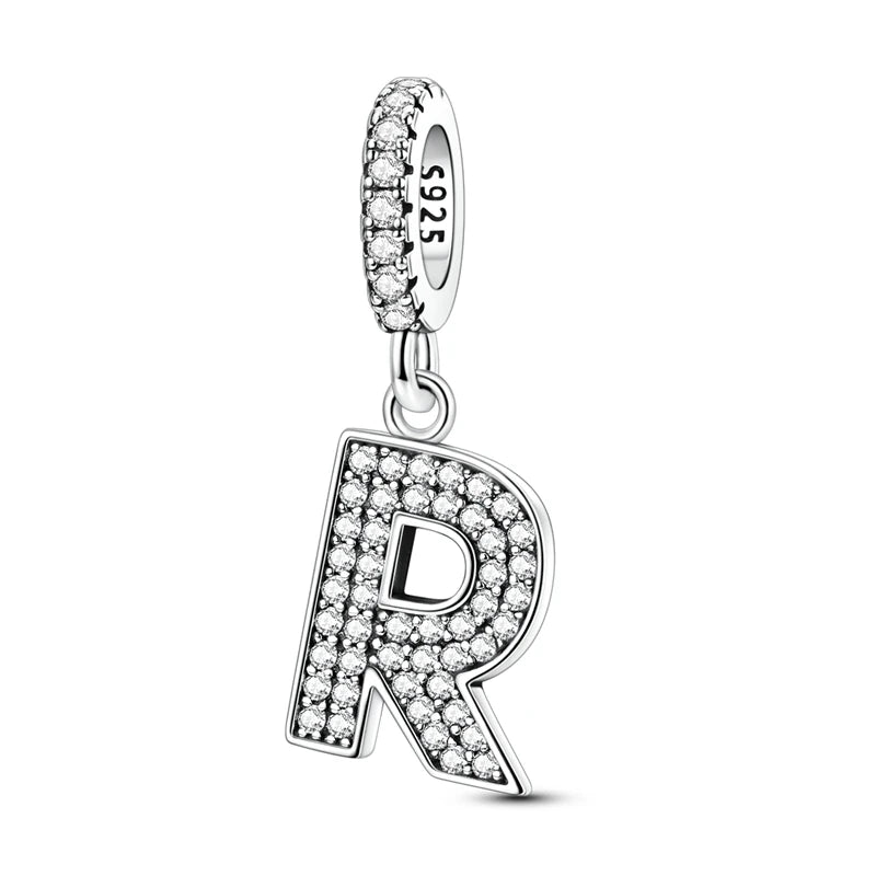 New 26 A–Z Letter Charms Beads 925 Sterling Silver | Alphabet Pendant Fit Original Bracelet Women Jewelry Gift