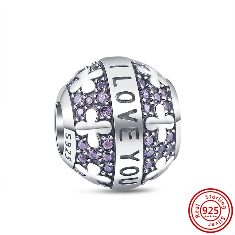 925 Sterling Silver Heart Pave Zircon Family Tree Charm | Fits Original Bracelet Women’s Luxury Jewelry Gift