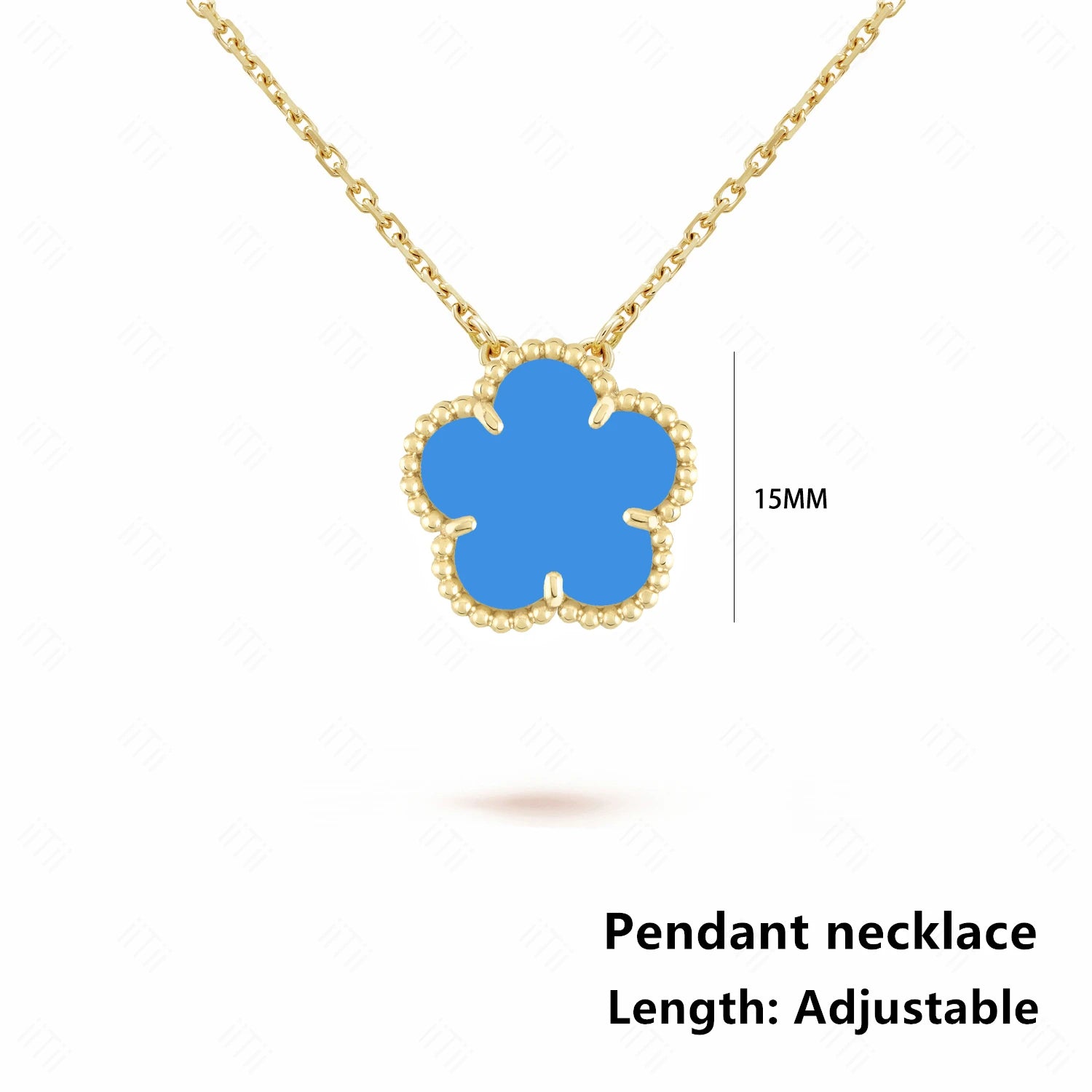 7 Colors Five-Leaf Flower Pendant Necklace Natural Stone Clover Choker Chain for Women