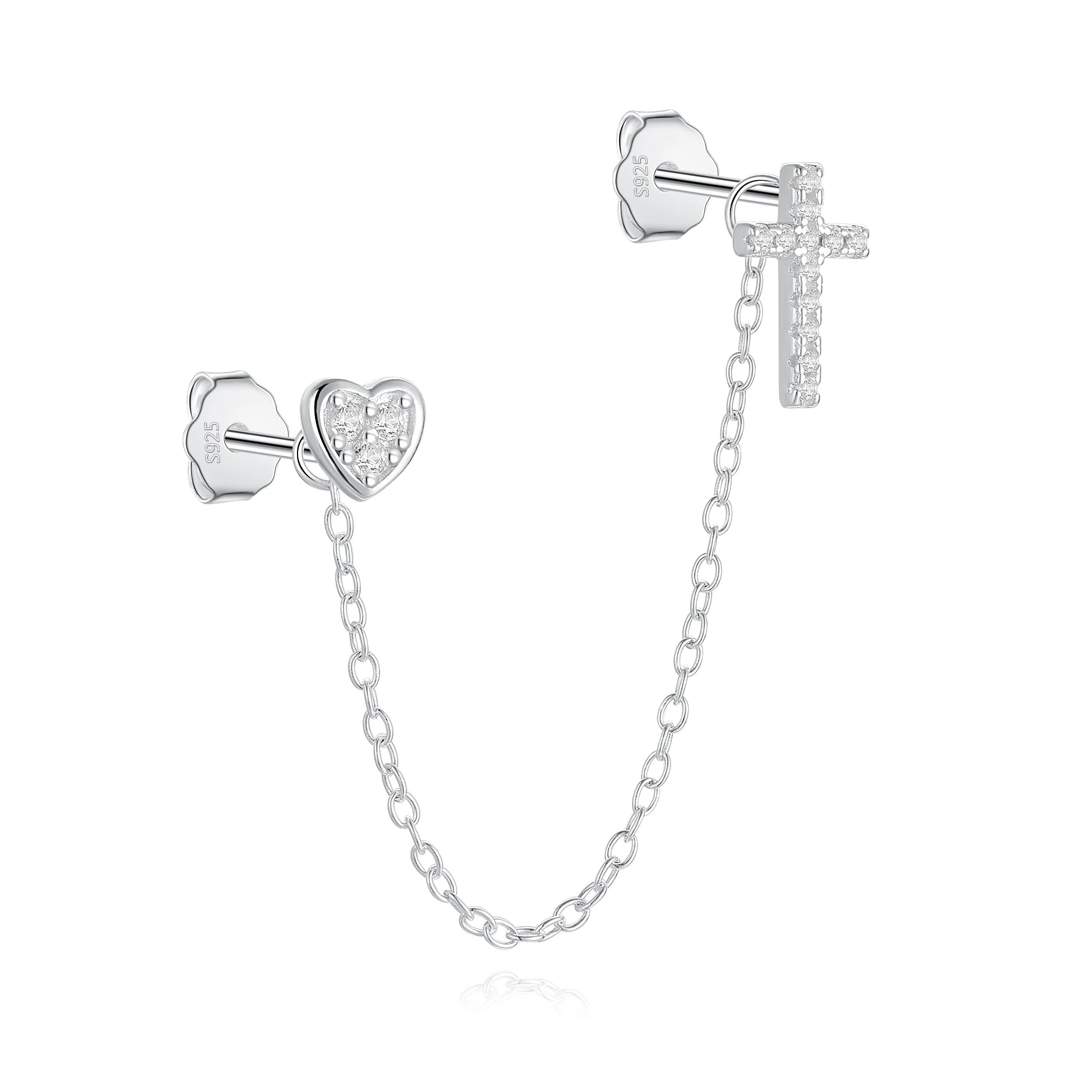 CANNER 925 Sterling Silver Horse Eye Tassel Zircon Drop Earrings – Minimalist Geometric Jewelry for Women