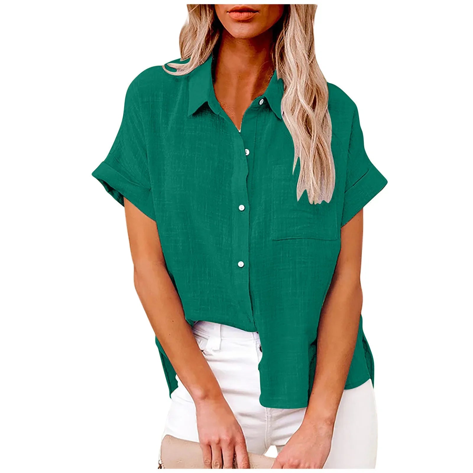 Women’s Short Sleeve Tee – Summer Loose Cotton & Linen Blouse Casual T-Shirt 🌞👚