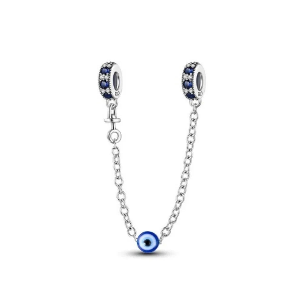 925 Sterling Silver Butterfly, Moon & Life Tree Safety Chain | Fits Original Bracelet DIY Jewelry Accessory