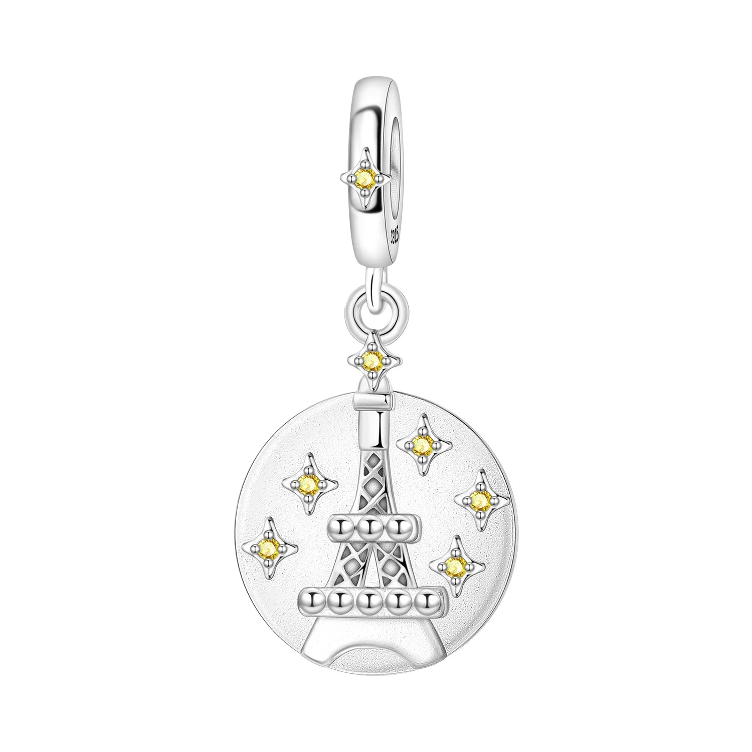 925 Sterling Silver Golden London Big Ben Charm Pendant | Travel Series Bead for Women DIY Bracelet Jewelry Gift