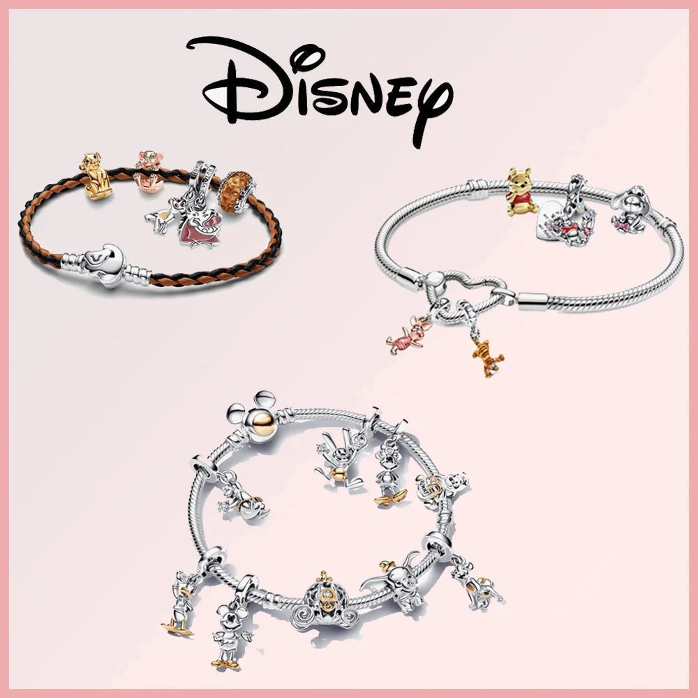 Disney Deadpool Stitch Minnie Winnie 925 Sterling Silver Dangle Charms – Fit Original Bracelet