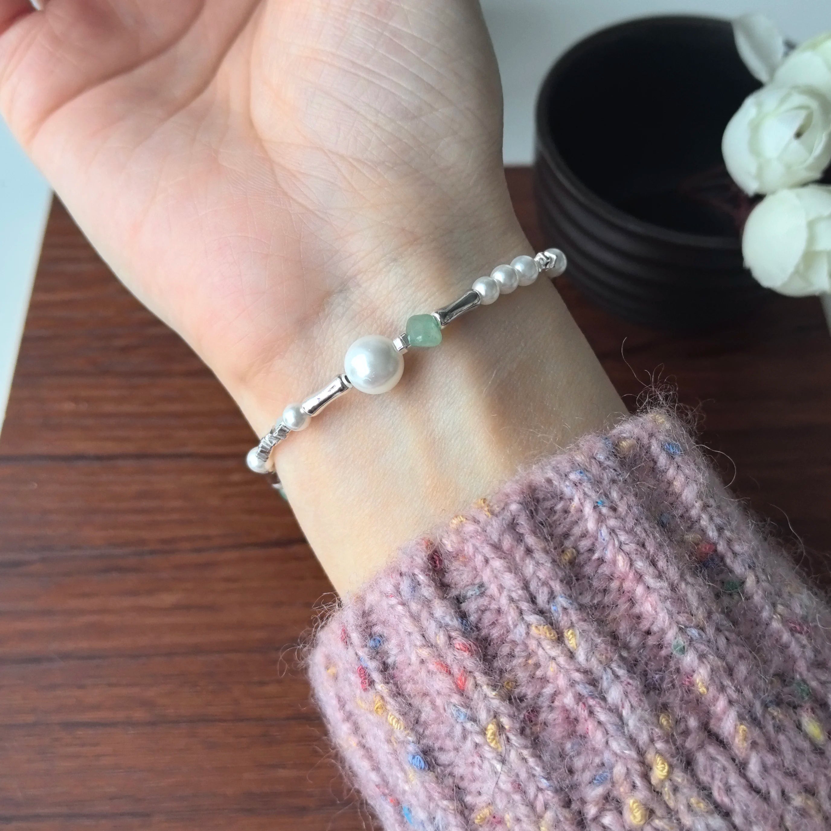 925 Sterling Silver Green Leaf Bracelet | Elegant Nature-Inspired Bangle for Women Girls Fashion Jewelry Gift