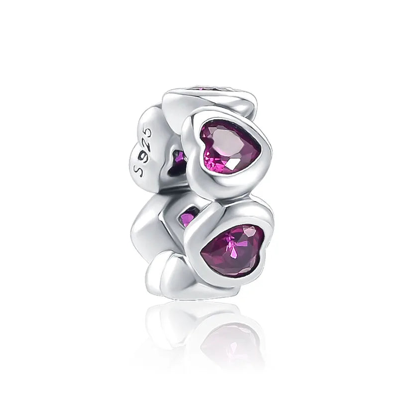 925 Sterling Silver Monkey, Dog Paw & Heart Mom Charm | Fits Original European Bracelet DIY Jewelry Gift