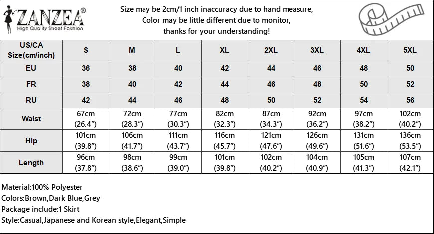 ZANZEA Women High Waist Pleated Swing Skirt – Vintage Korean Style Long Solid Skirt for Spring 2024