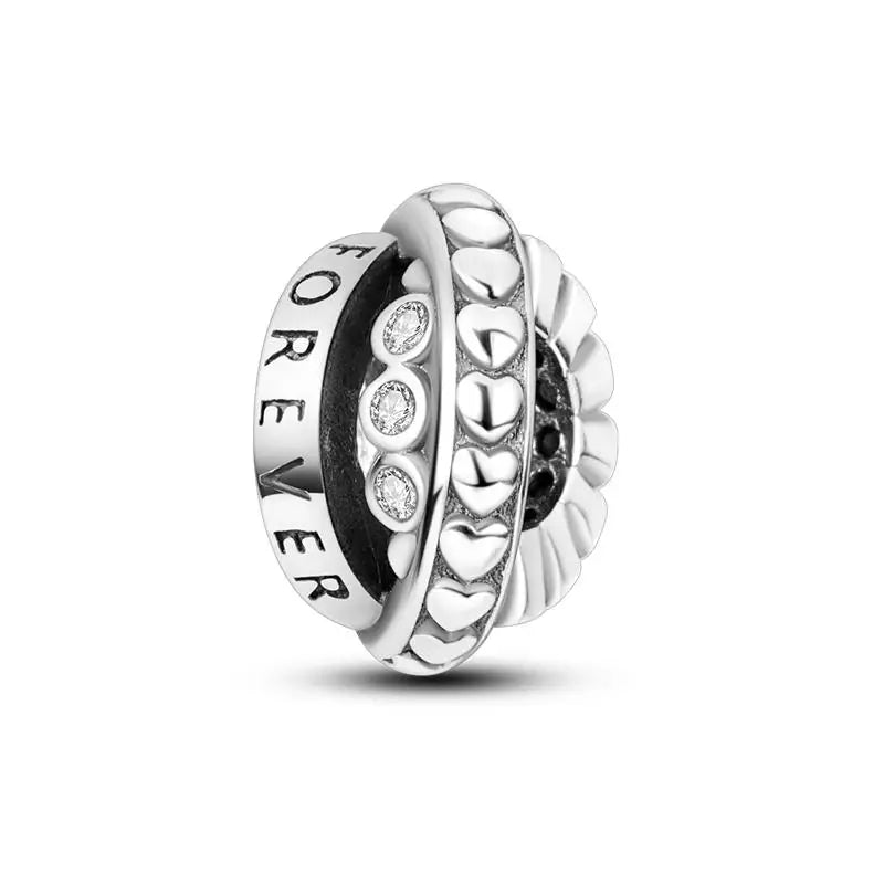 925 Sterling Silver Round Colored Zircon Spacer Beads – Fits Pandora Original Bracelets DIY Exquisite Party Jewelry