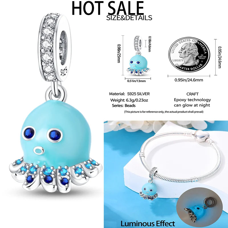 New Halloween Disney Cheshire Cat & Stitch Charm Beads – Fit Original Pandora Bracelet & Necklace, Women’s Holiday Jewelry Gift