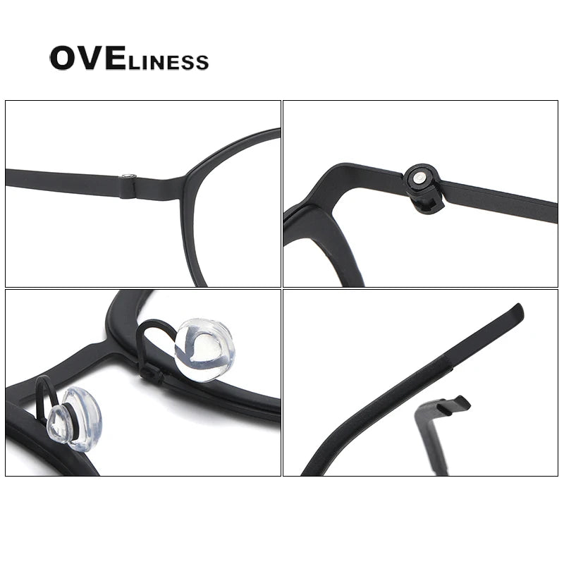 Ultralight Acetate Titanium Glasses 👓 Screwless Round Frame Eyewear