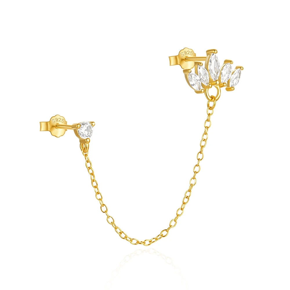 CANNER 925 Sterling Silver Horse Eye Tassel Zircon Drop Earrings – Minimalist Geometric Jewelry for Women