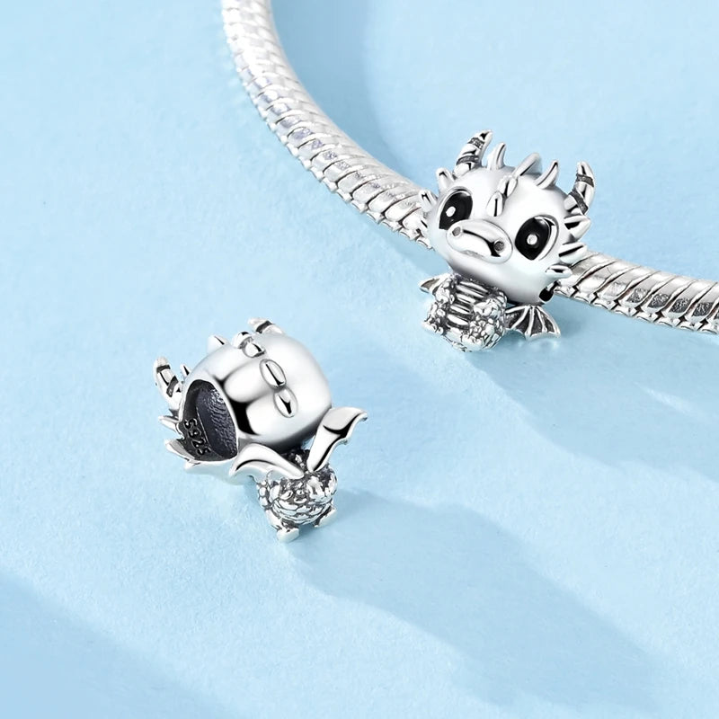 Original 925 Sterling Silver Charms – Mushroom, Unicorn, Wings & Pearl Beads for Women