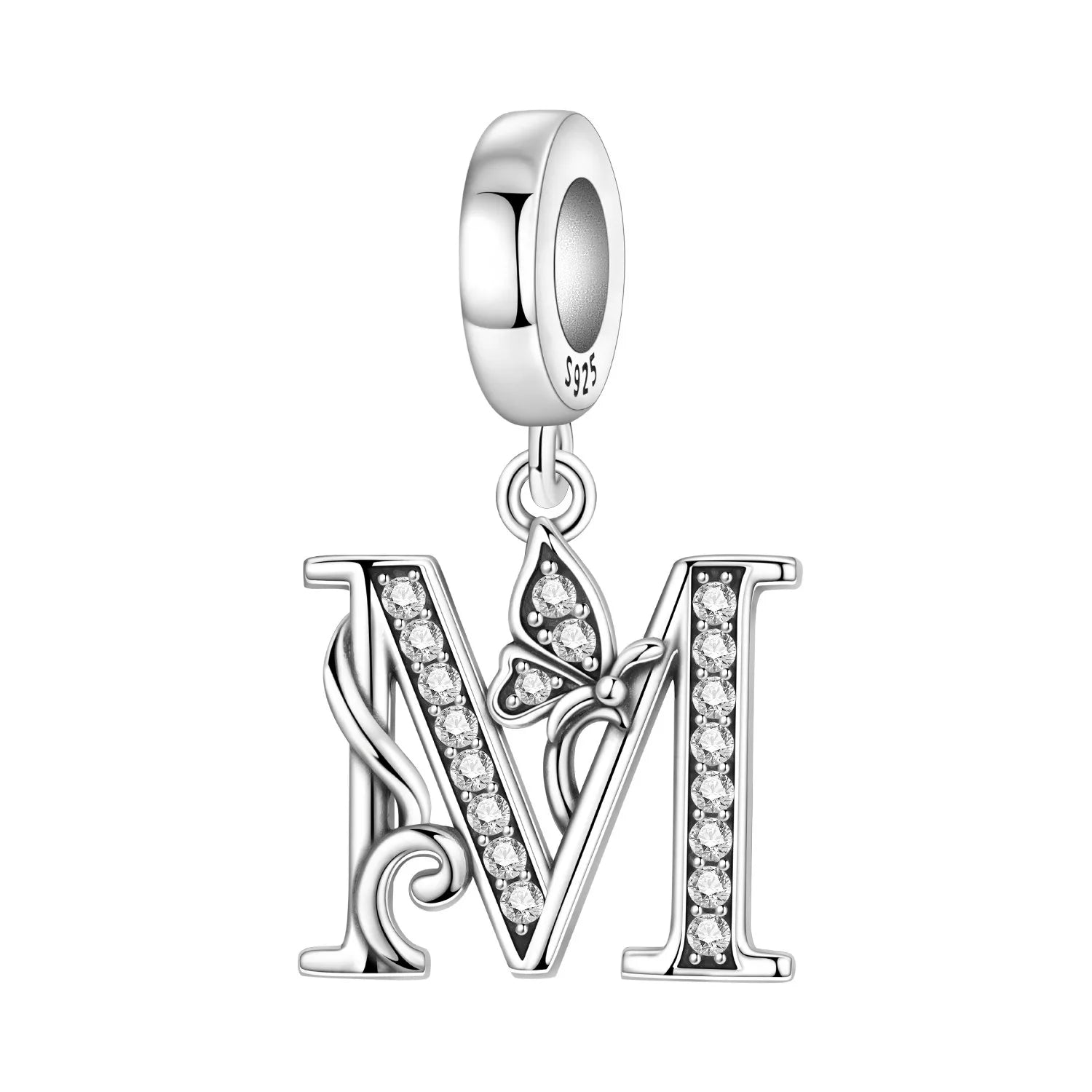 Original S925 Sterling Silver Butterfly & A-Z Letter Beads – DIY Bracelet & Necklace Jewelry